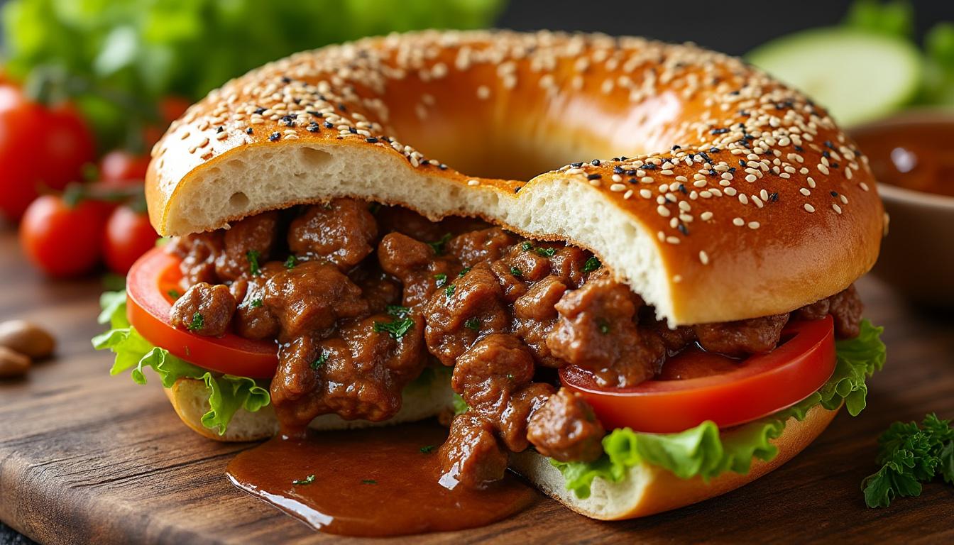 découvrez la tarte au bœuf bagel, la nouvelle tendance food incontournable à ne pas manquer. un savoureux mélange entre la douceur du bagel et la richesse du bœuf, à déguster sans modération !