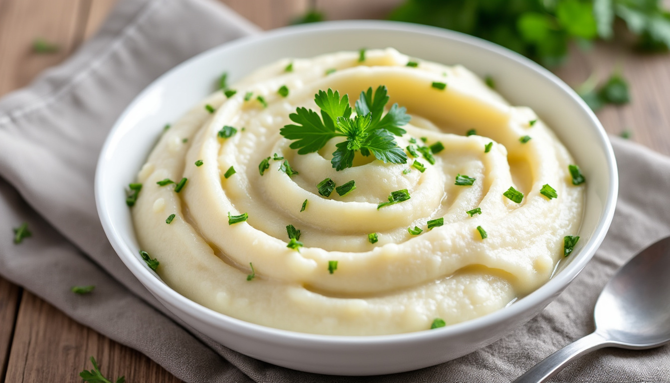 découvrez la purée de chou-fleur, un accompagnement crémeux et léger qui remplace parfaitement la pomme de terre pour des repas savoureux et originaux.