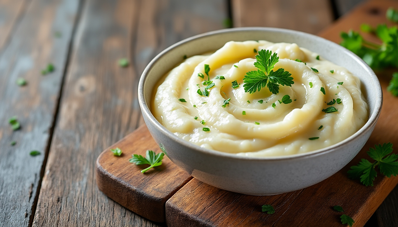 découvrez la purée de chou-fleur, un accompagnement crémeux et léger qui rivalise avec la traditionnelle purée de pommes de terre. parfait pour varier vos repas tout en douceur.